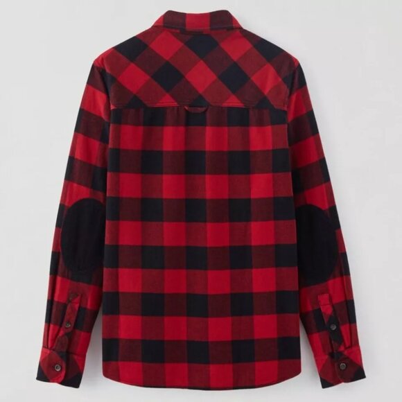 ROOTS Park Woman's Plaid Shirt Red & Black Flannel Button Down  XS - Picture 4 of 12